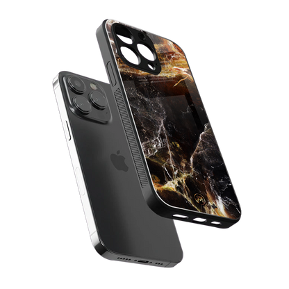 gold dust back phone cover | glass case for iphone 16 pro max