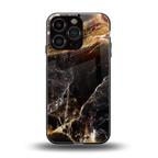 gold dust back phone cover | glass case for iphone 16 pro