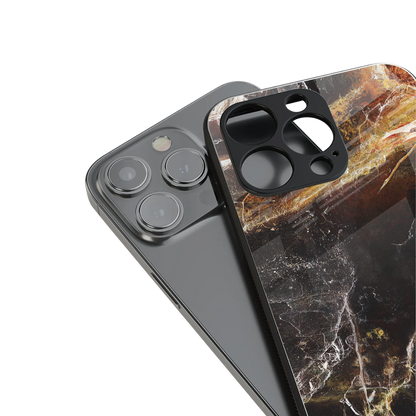 gold dust back phone cover | glass case for iphone 15 pro