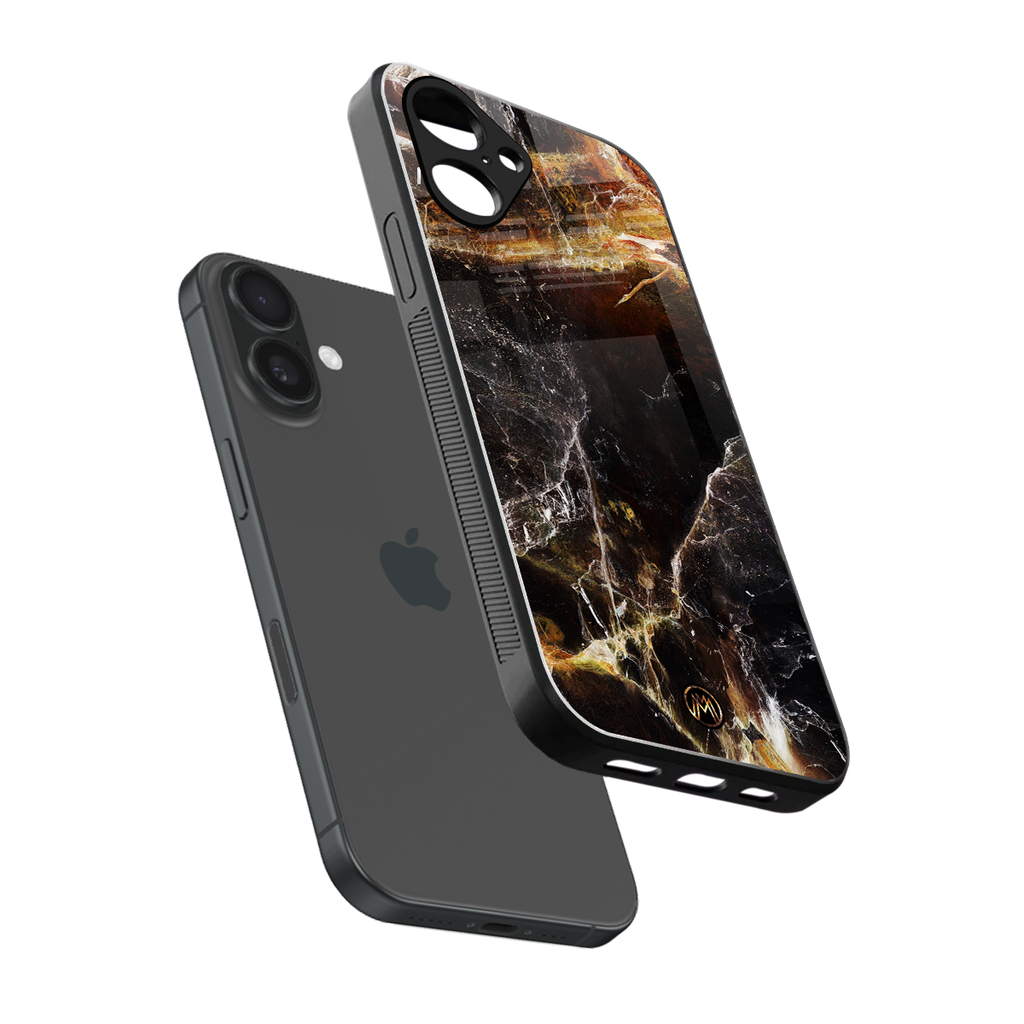 gold dust back phone cover | glass case for iphone 16