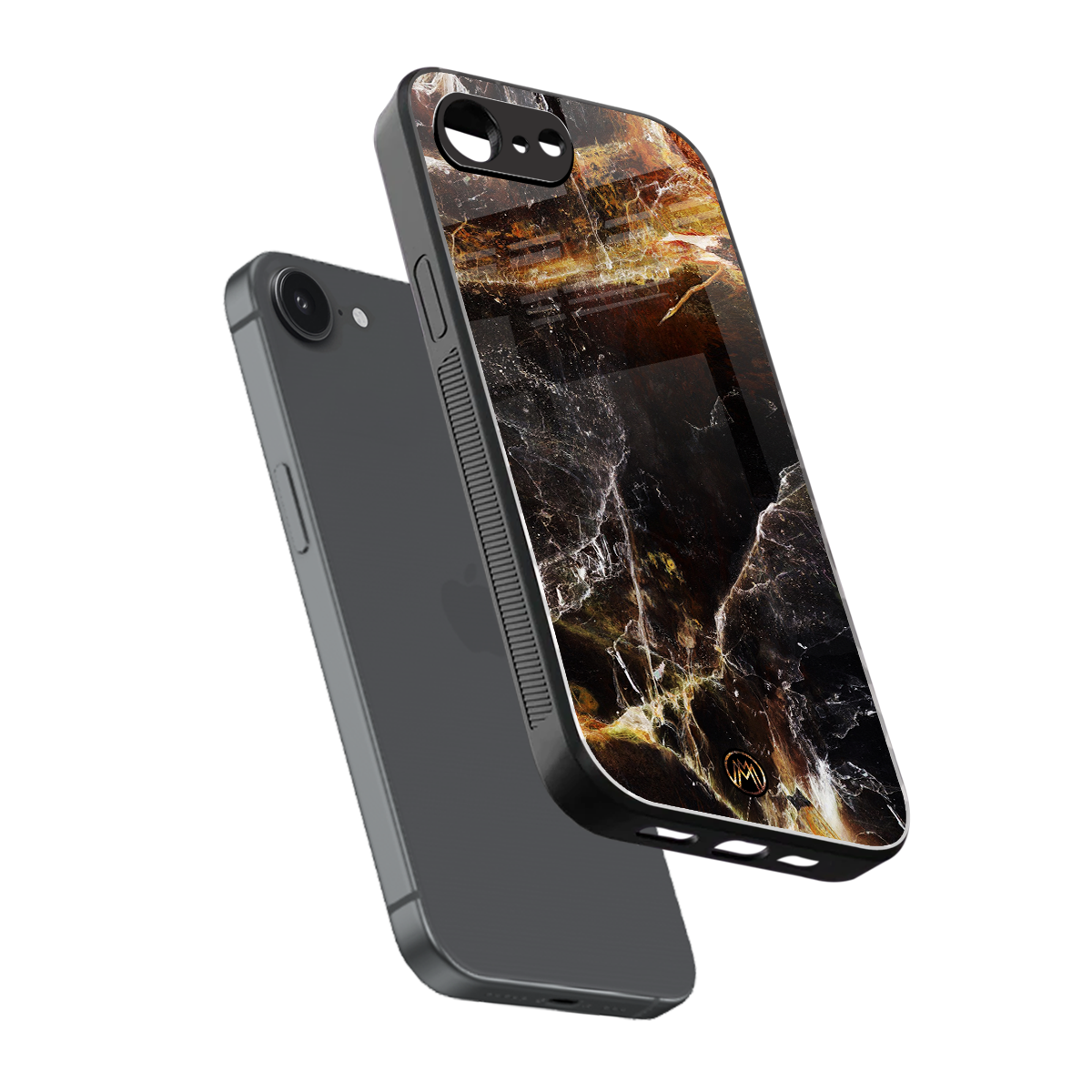 gold dust back phone cover | glass case for iphone 16e