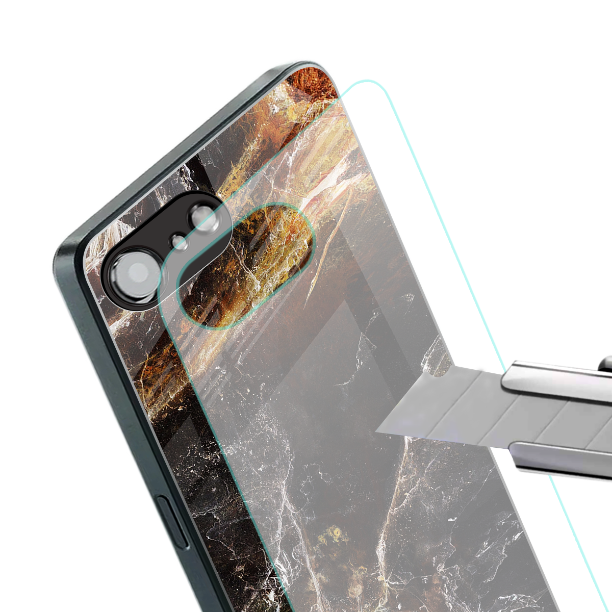 gold dust back phone cover | glass case for iphone 16e
