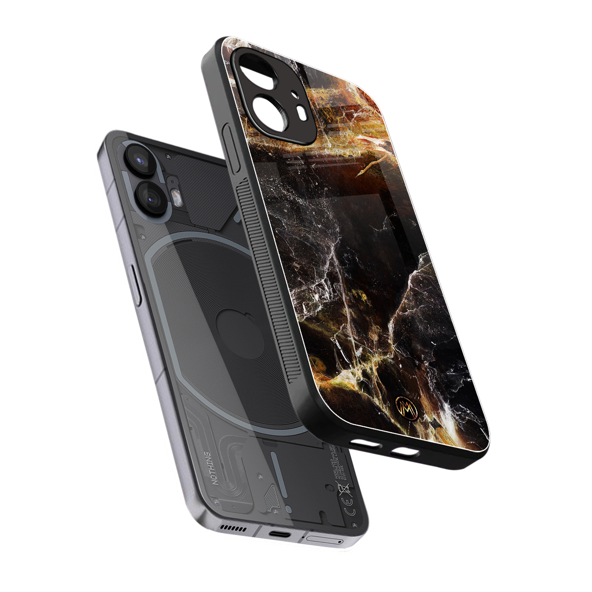 gold dust back phone cover | glass case for nothing phone 2