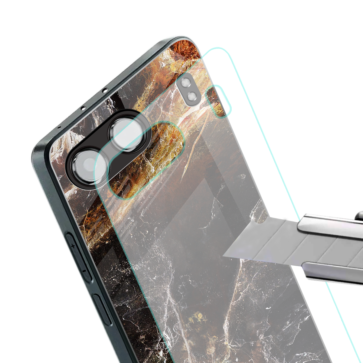 gold dust back phone cover | glass case for oneplus nord 4