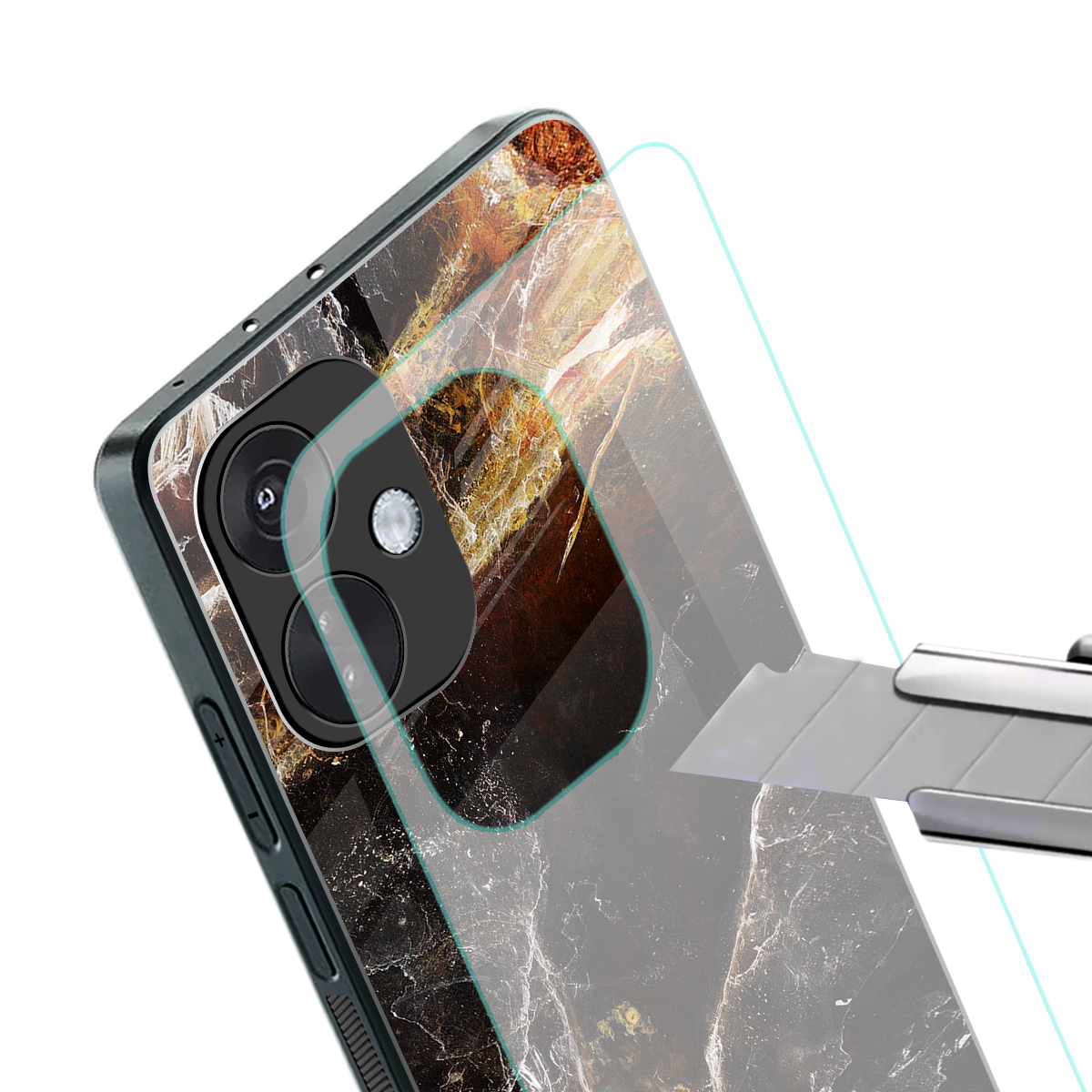 gold dust back phone cover | glass case for oneplus nord ce 3