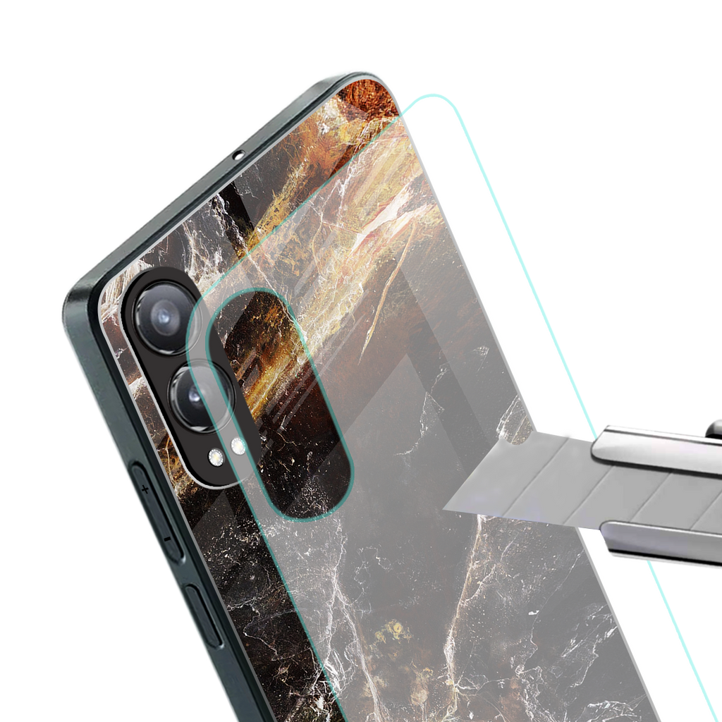 gold dust back phone cover | glass case for oneplus nord ce 4 lite