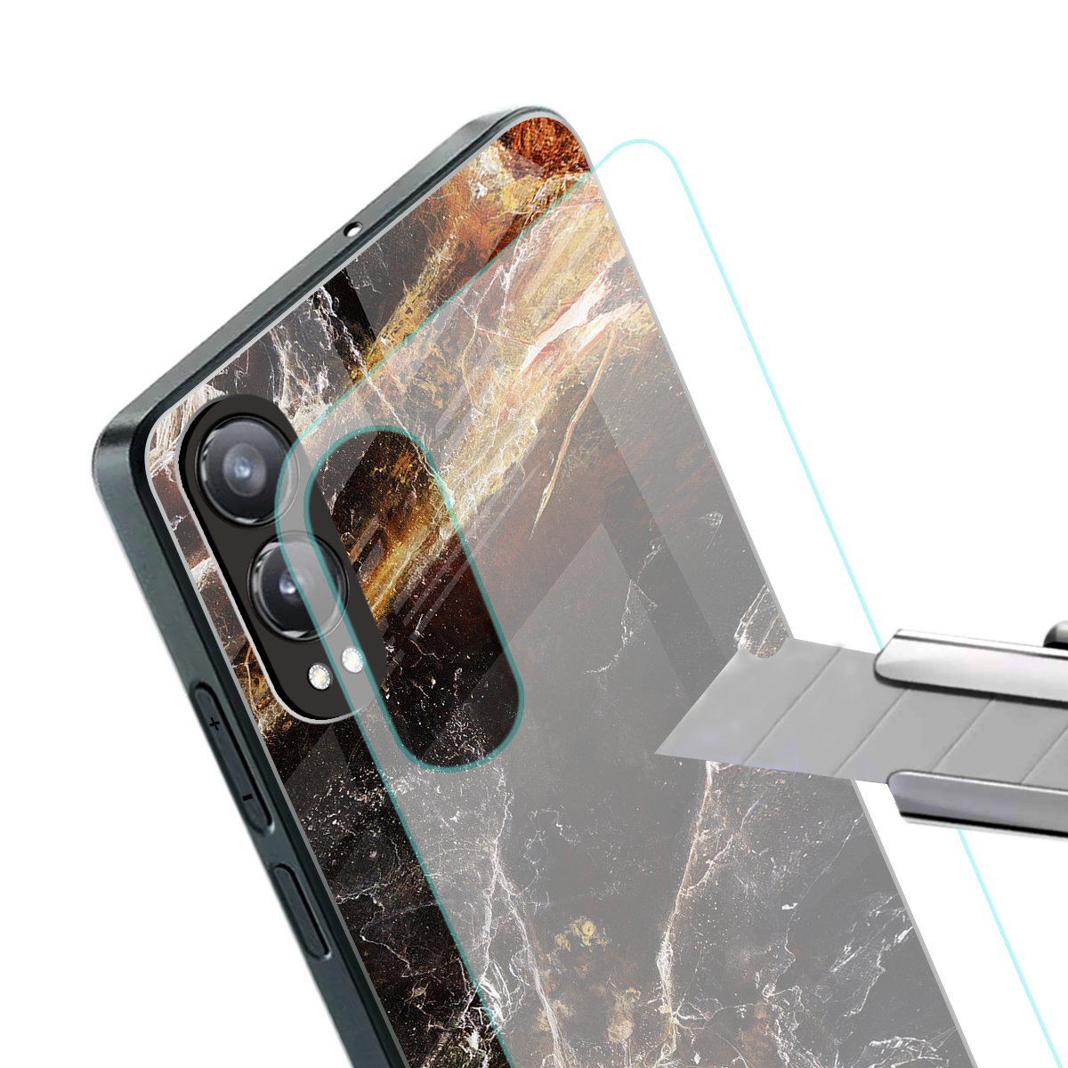 gold dust back phone cover | glass case for oneplus nord ce 4 lite