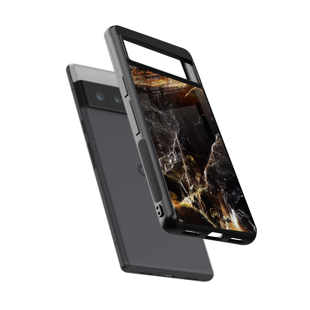 gold dust back phone cover | glass case for google pixel 6 pro
