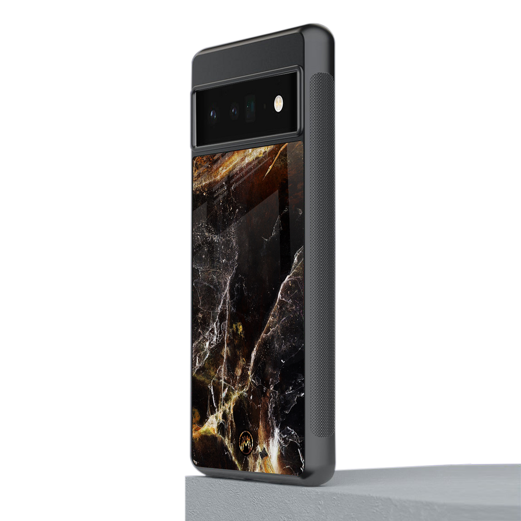 gold dust back phone cover | glass case for google pixel 6 pro