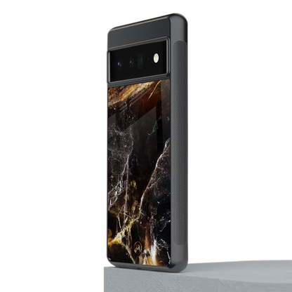 gold dust back phone cover | glass case for google pixel 6 pro
