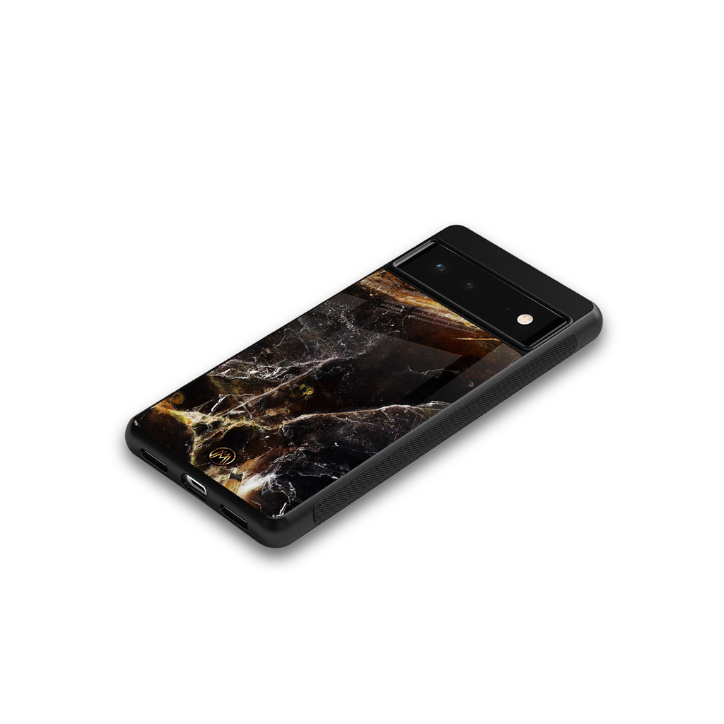 gold dust back phone cover | glass case for google pixel 6