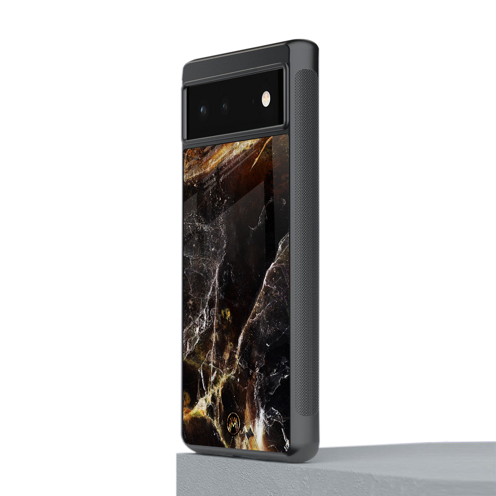 gold dust back phone cover | glass case for google pixel 6