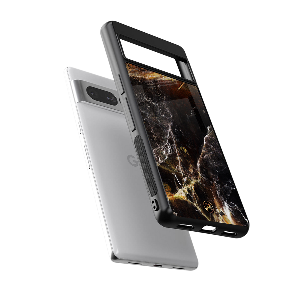 gold dust back phone cover | glass case for google pixel 7 pro