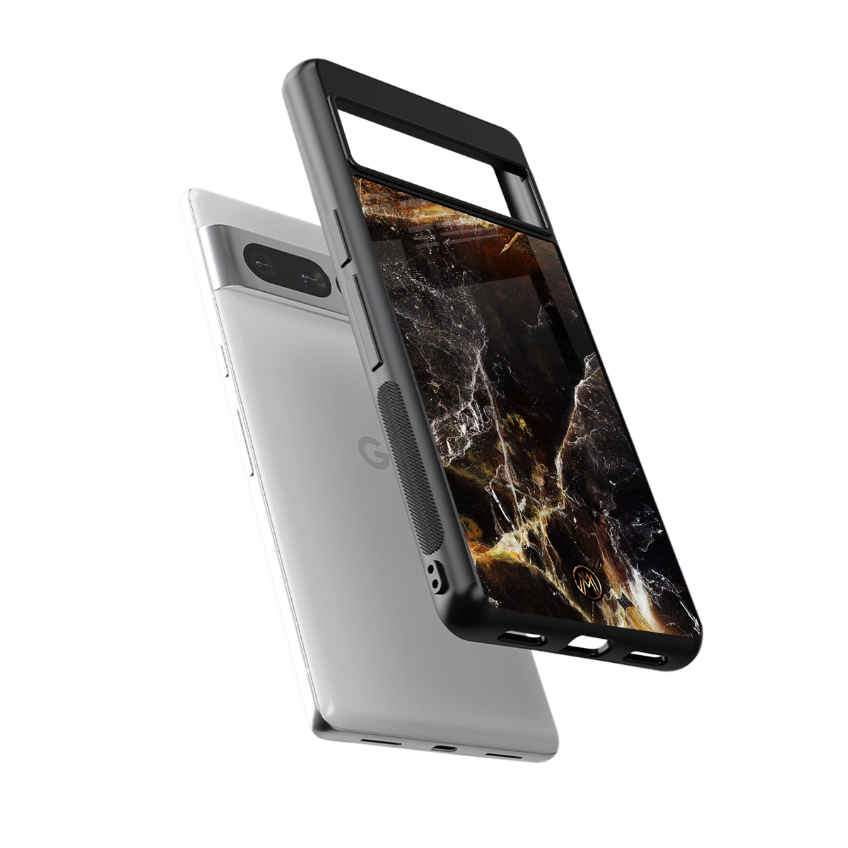 gold dust back phone cover | glass case for google pixel 7 pro