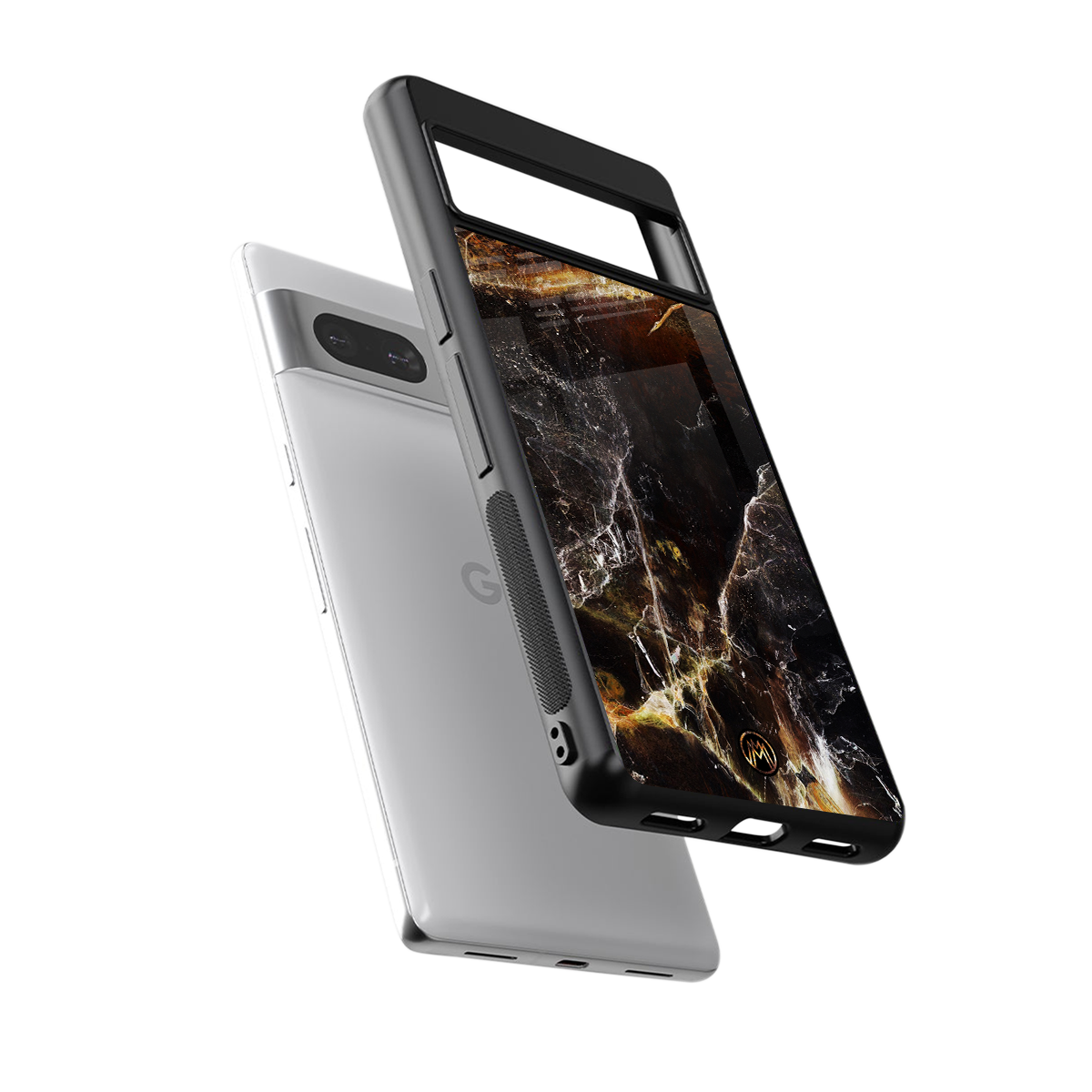 gold dust back phone cover | glass case for Google Pixel 7A