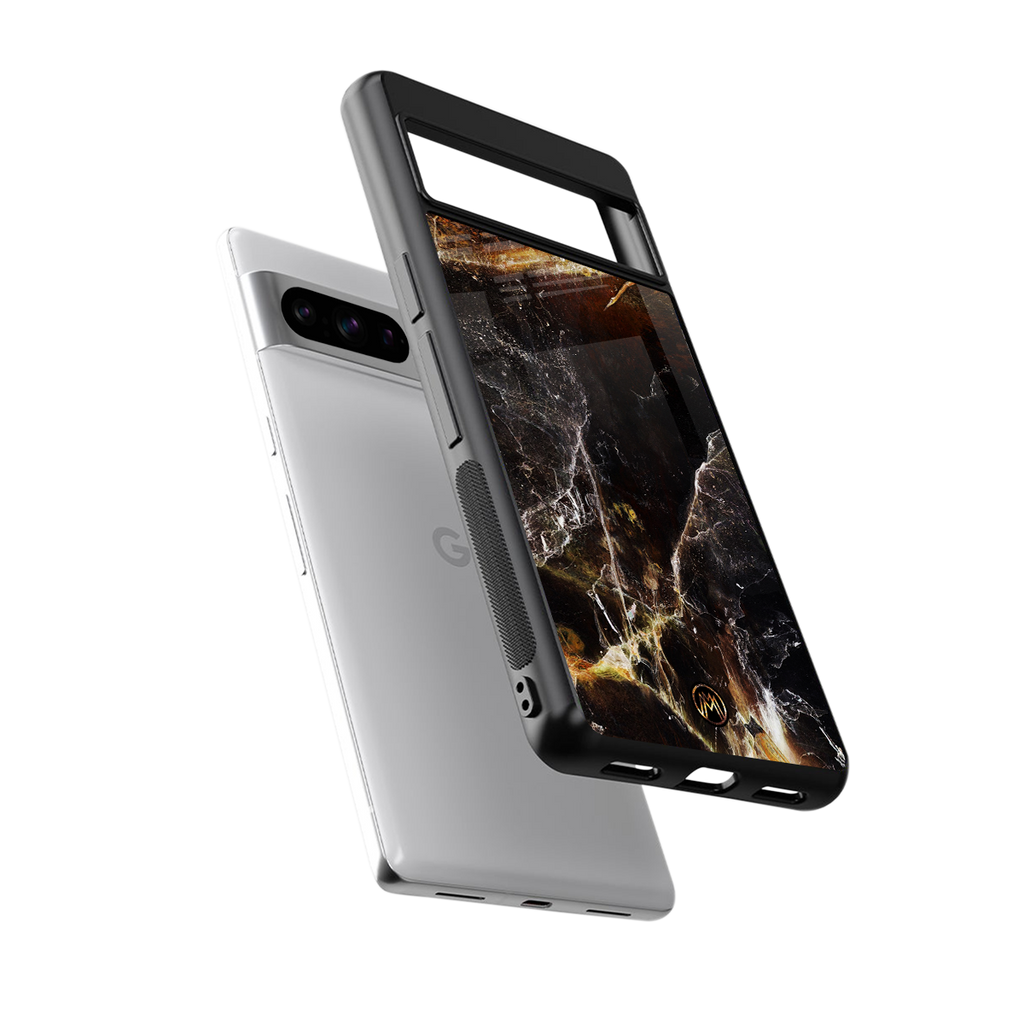 gold dust back phone cover | glass case for google pixel 8 pro