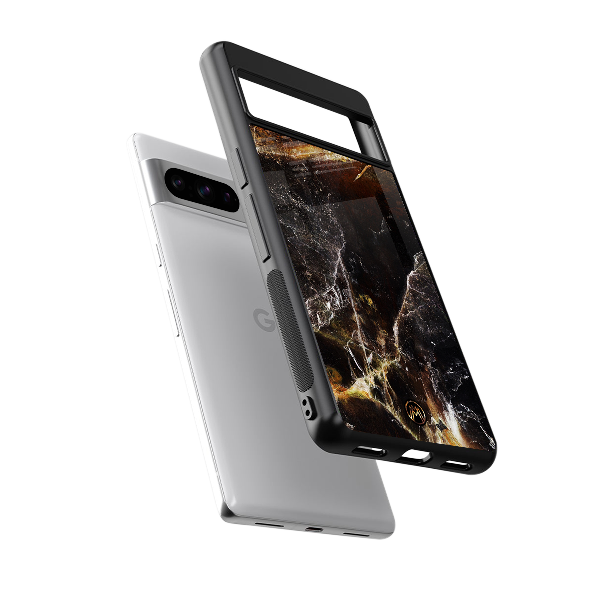 gold dust back phone cover | glass case for google pixel 8 pro
