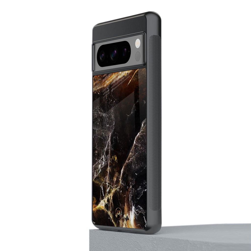 gold dust back phone cover | glass case for google pixel 8 pro