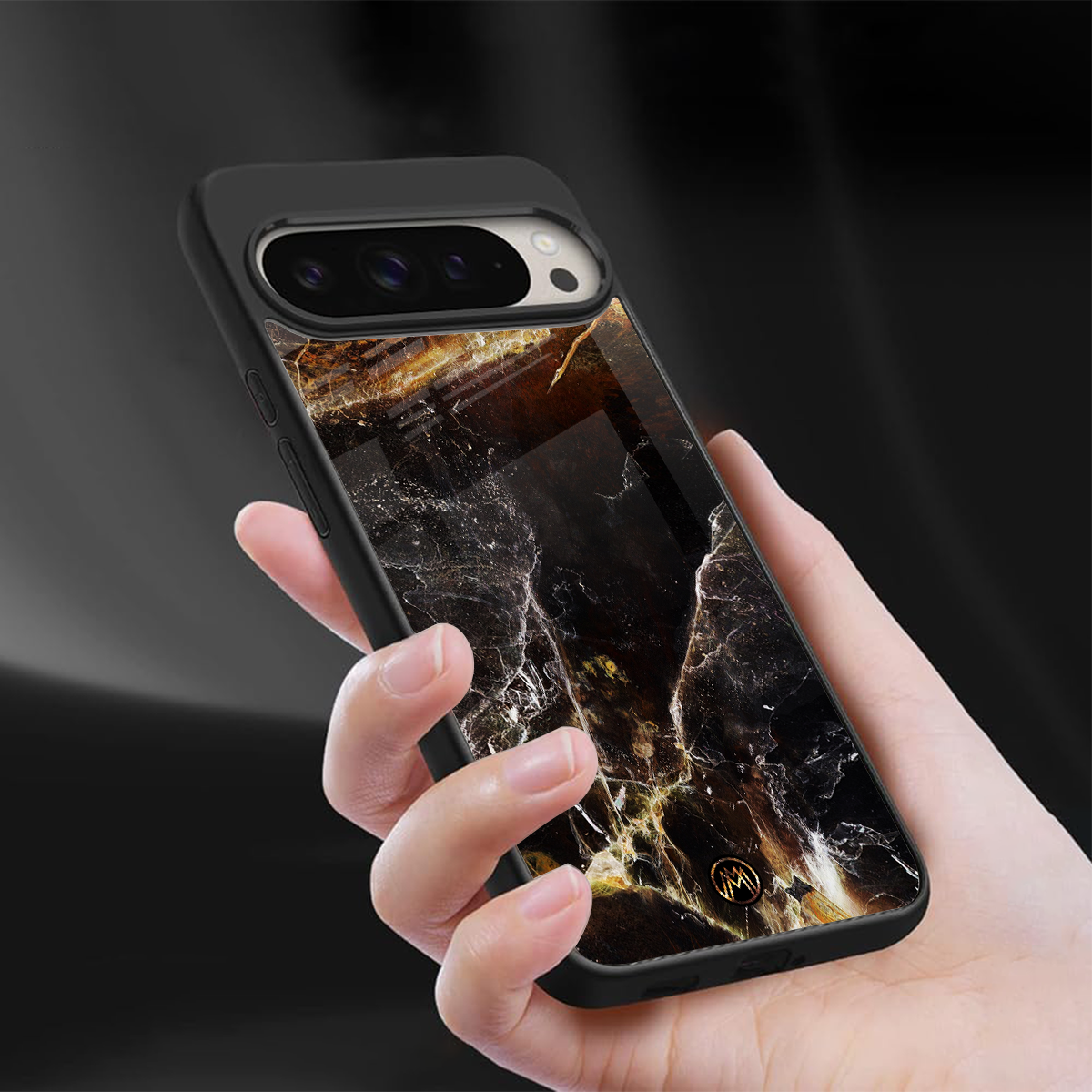 gold dust back phone cover | glass case for google pixel 9 pro