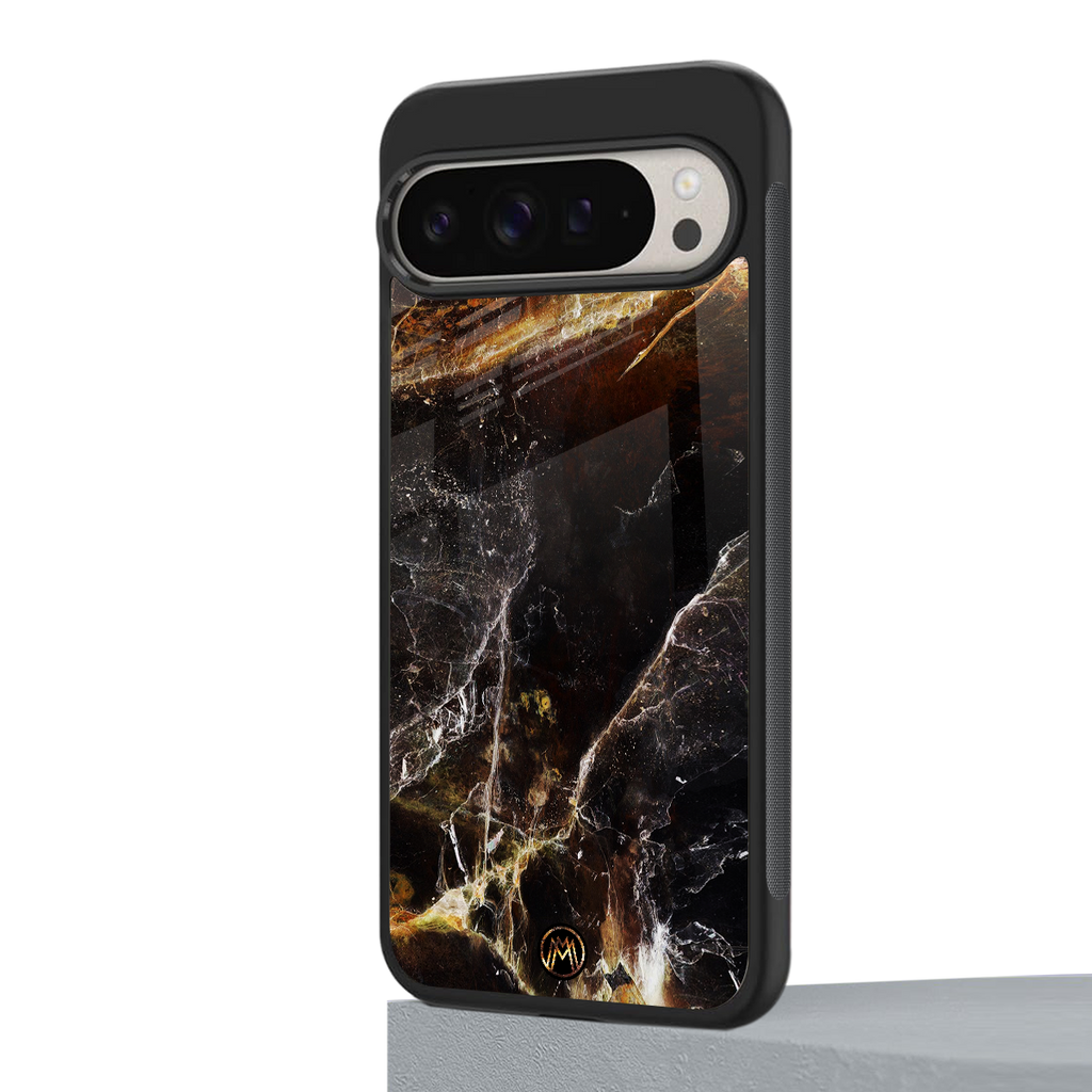 gold dust back phone cover | glass case for google pixel 9 pro