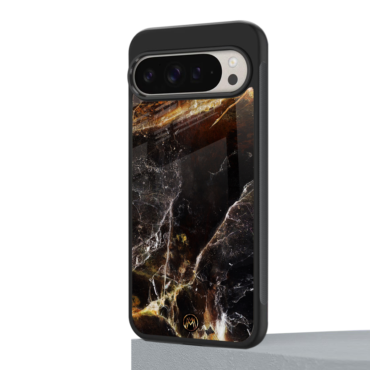 gold dust back phone cover | glass case for google pixel 9 pro xl