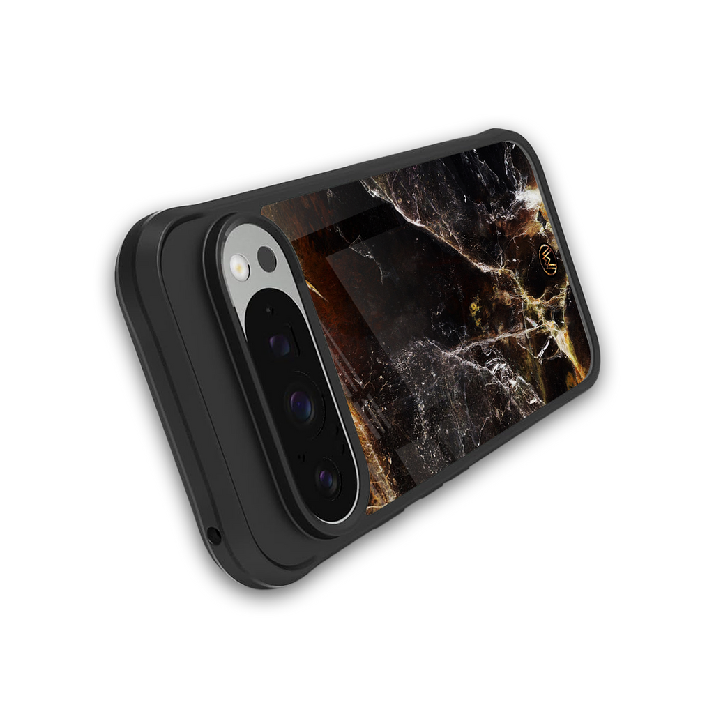 gold dust back phone cover | glass case for google pixel 9 pro