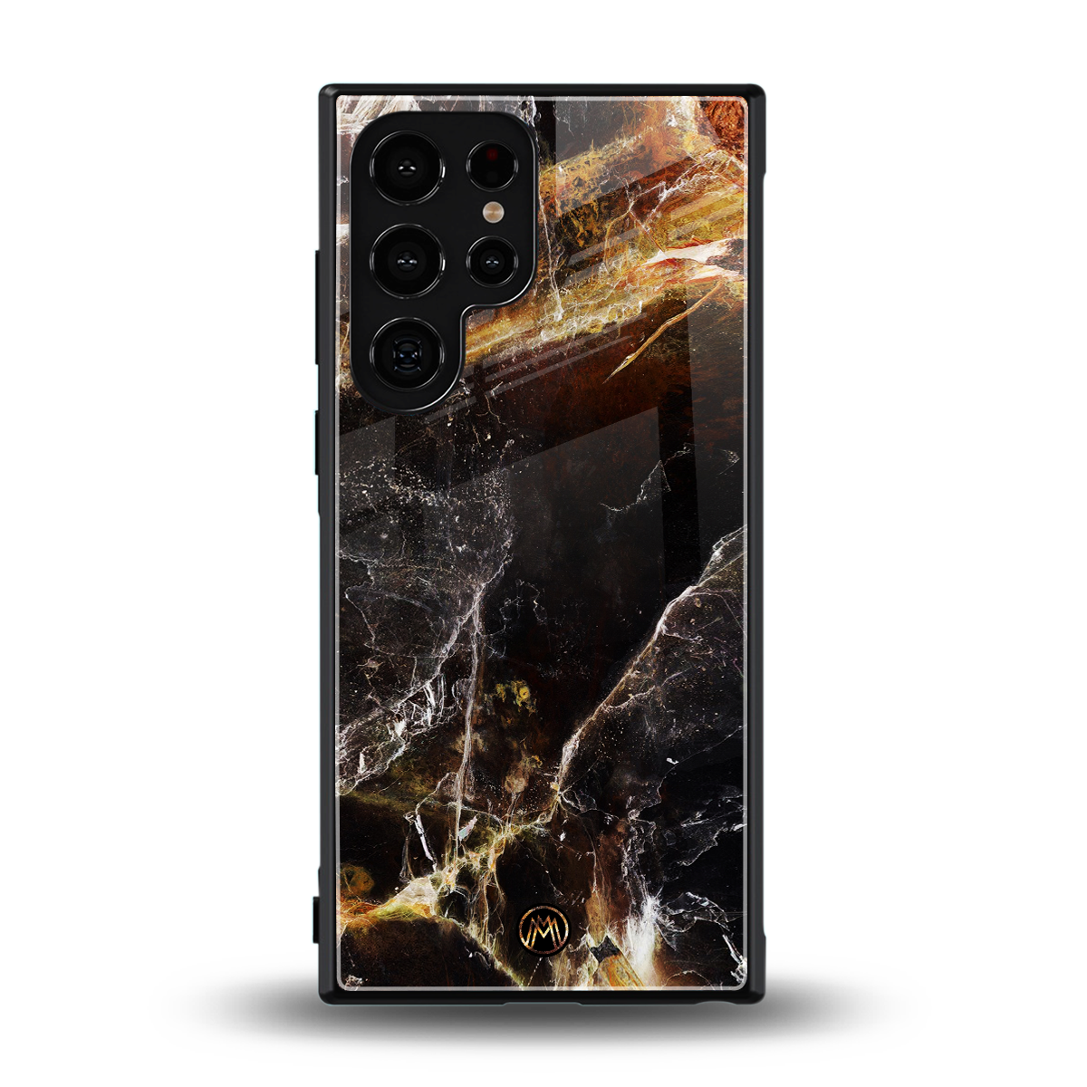 gold dust back phone cover | glass case for samsung galaxy s23 ultra