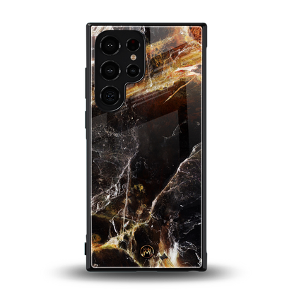 gold dust back phone cover | glass case for samsung galaxy s23 ultra