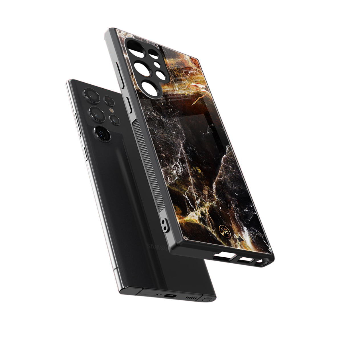 gold dust back phone cover | glass case for samsung galaxy s23 ultra