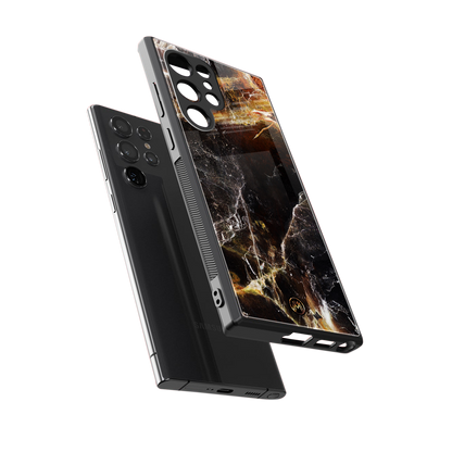 gold dust back phone cover | glass case for samsung galaxy s23 ultra