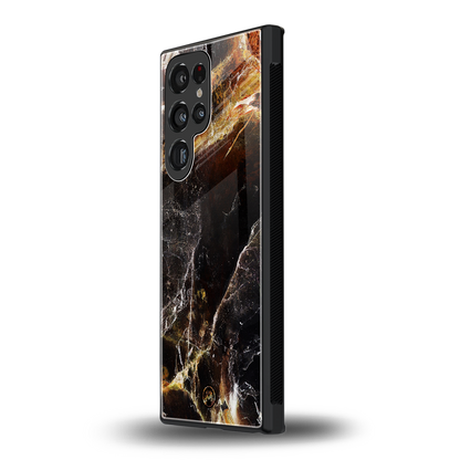 gold dust back phone cover | glass case for samsung galaxy s23 ultra