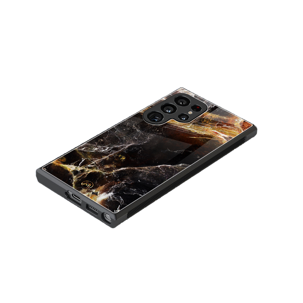 gold dust back phone cover | glass case for samsung galaxy s23 ultra
