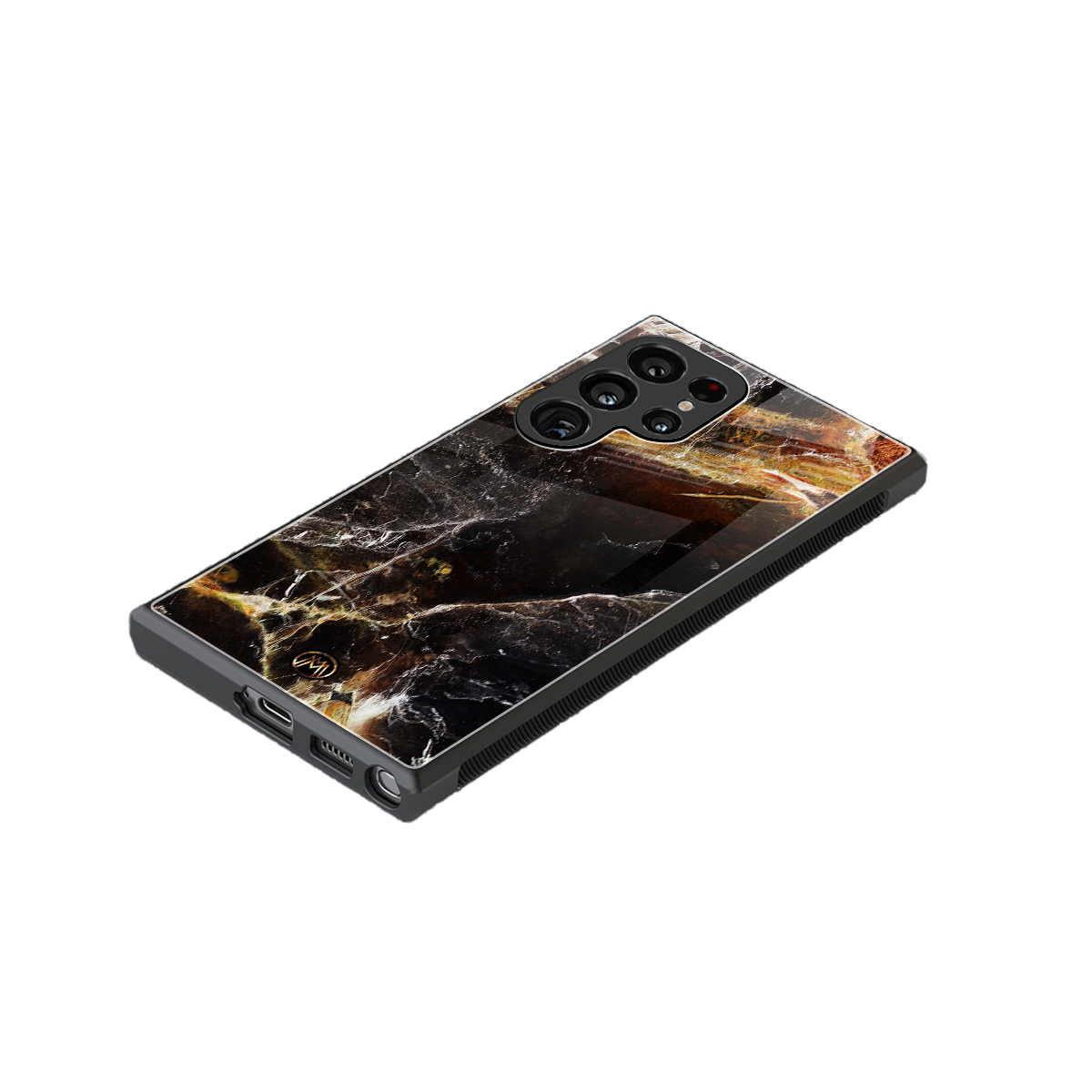 gold dust back phone cover | glass case for samsung galaxy s23 ultra