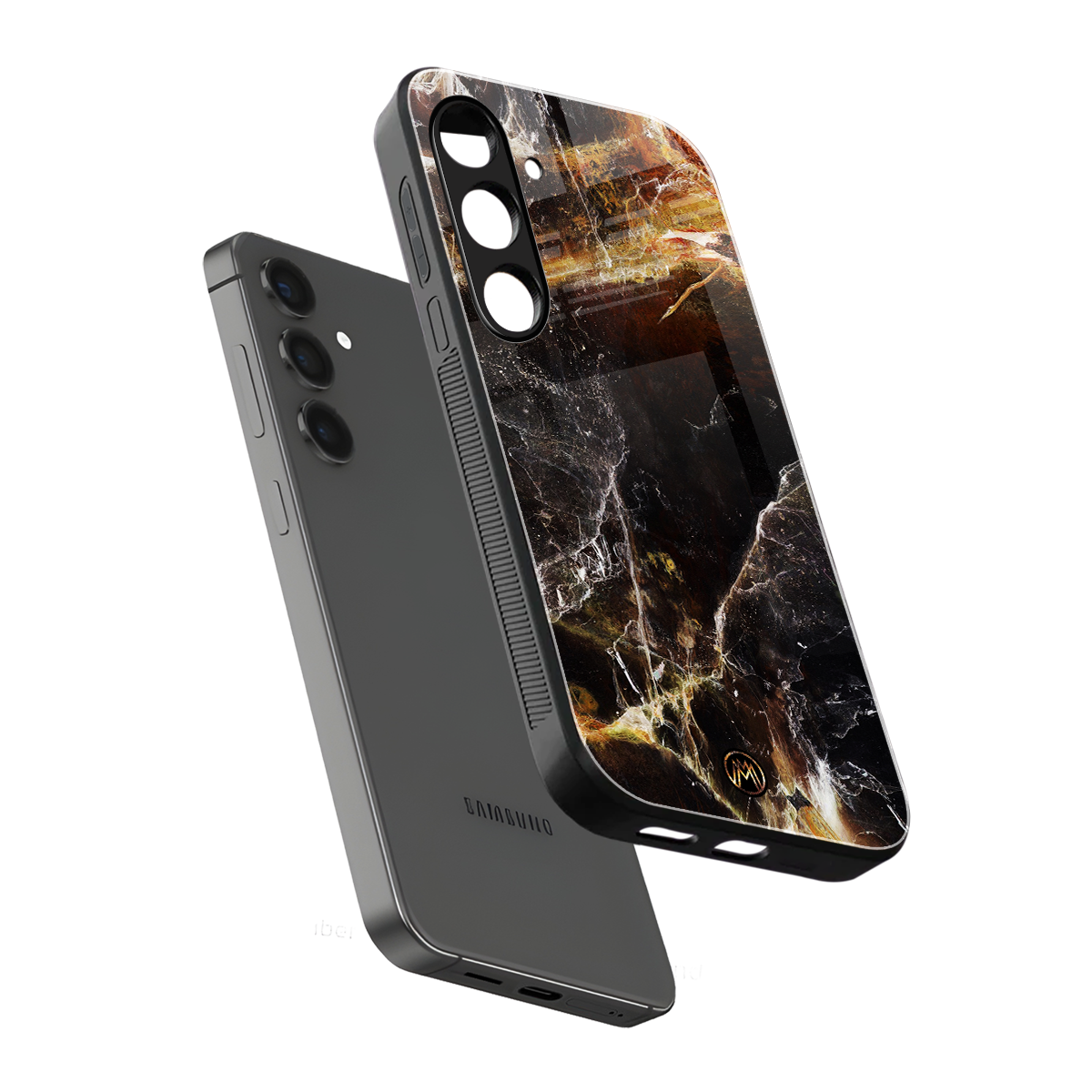 gold dust back phone cover | glass case for samsung galaxy s23 plus