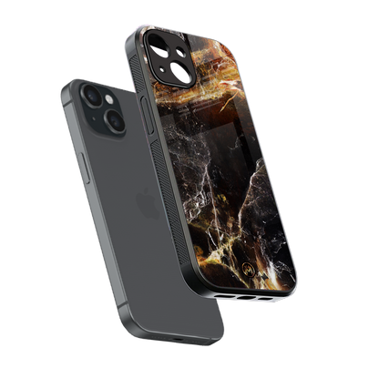 gold dust back phone cover | glass case for iphone 15