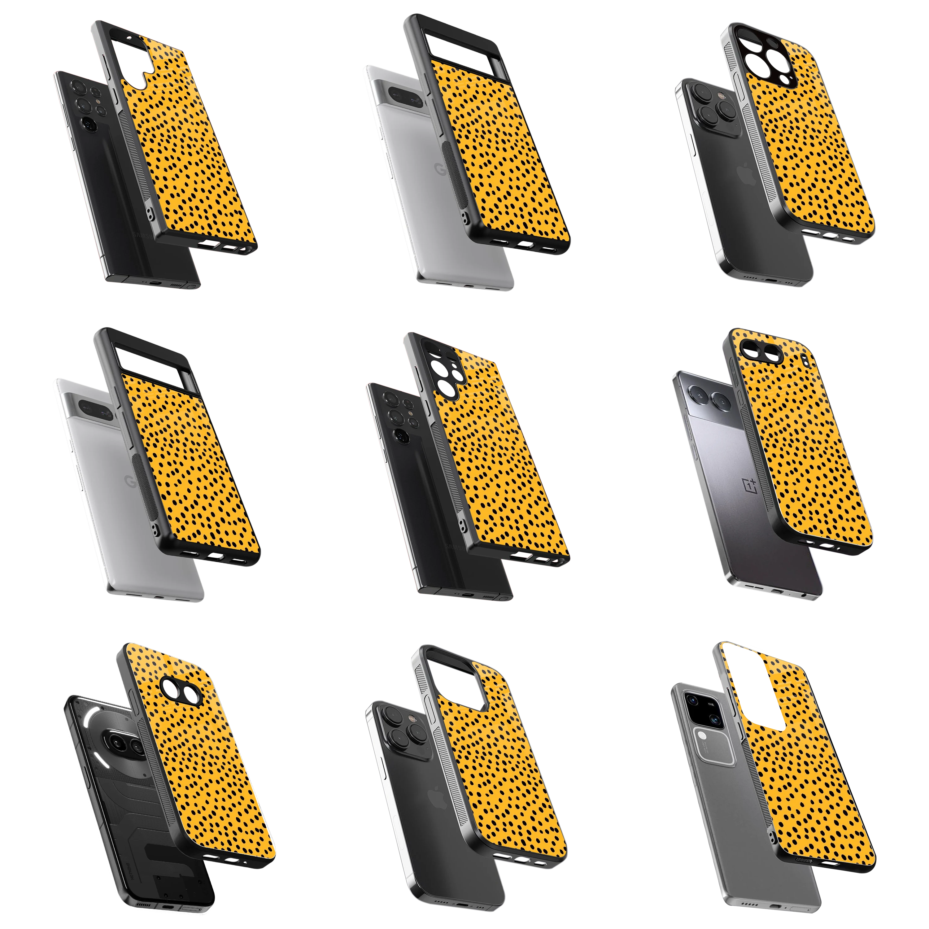 Durable Glass Back Mobile Case for iPhone, Samsung, OnePlus, Google Pixel, Redmi, Vivo, Oppo