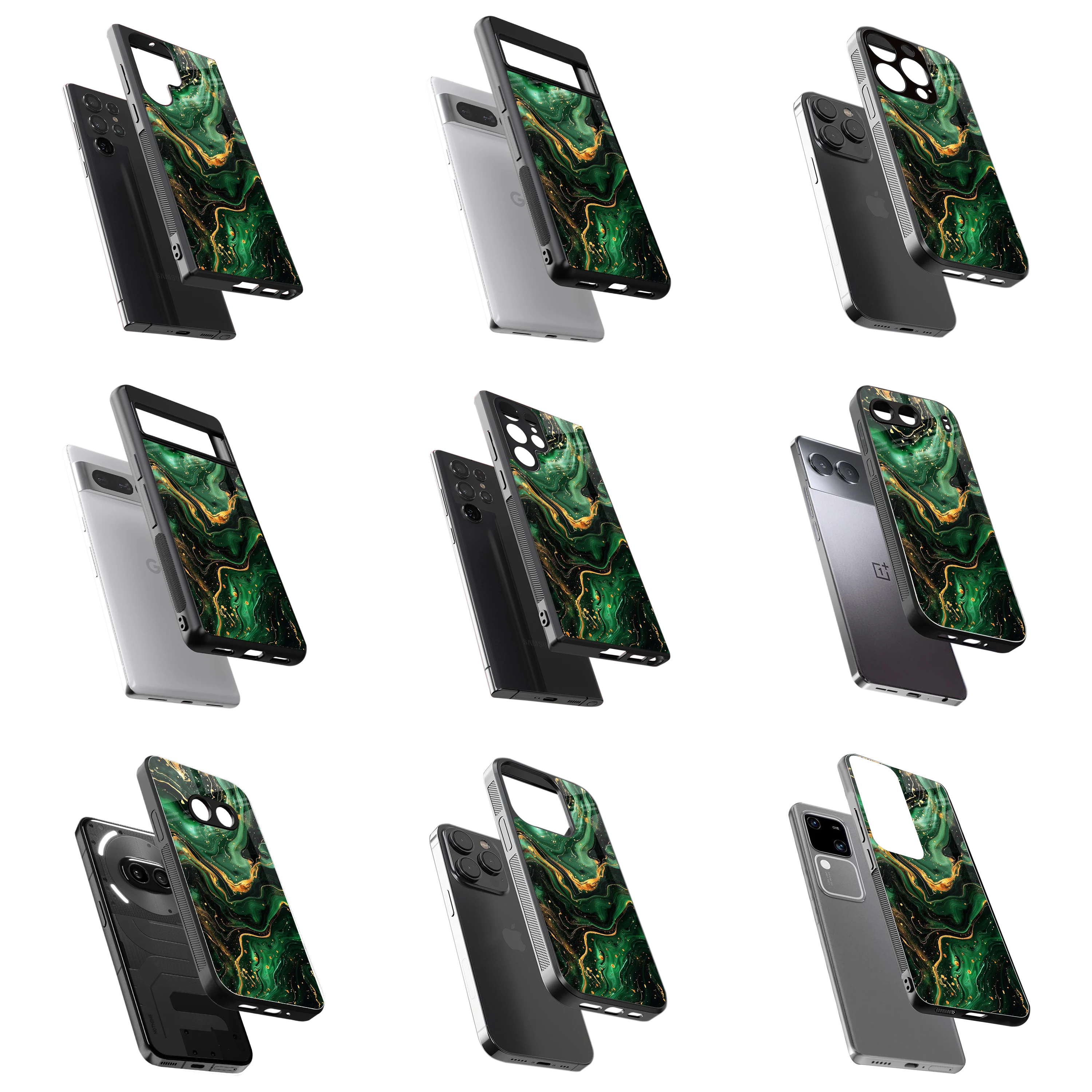 Durable Glass Back Mobile Case for iPhone, Samsung, OnePlus, Google Pixel, Redmi, Vivo, Oppo