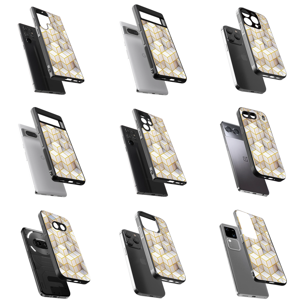 Durable Glass Back Mobile Case for iPhone, Samsung, OnePlus, Google Pixel, Redmi, Vivo, Oppo