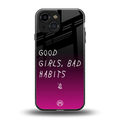 good girls bad habits back phone cover | glass case for iphone 13 mini
