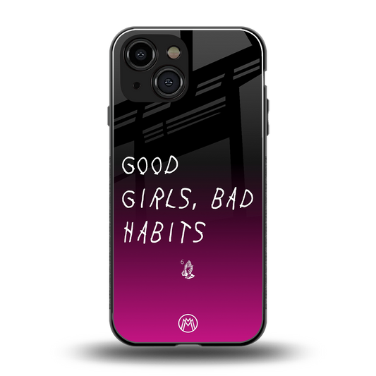 good girls bad habits back phone cover | glass case for iphone 13 mini
