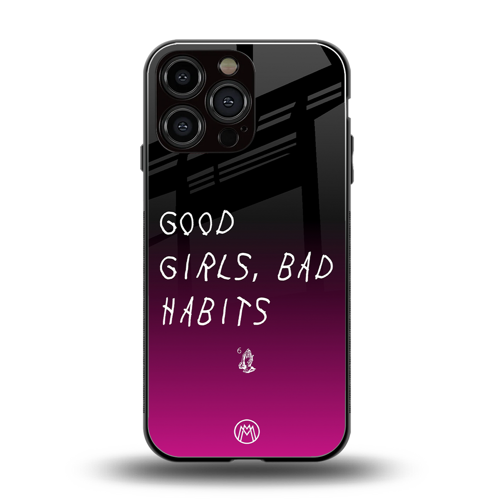 good girls bad habits back phone cover | glass case for iphone 14 pro max