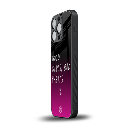 good girls bad habits back phone cover | glass case for iphone 15 pro