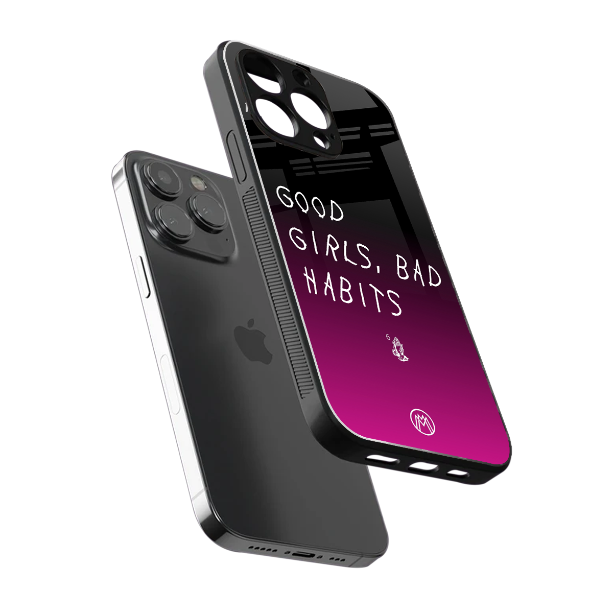 good girls bad habits back phone cover | glass case for iphone 15 pro