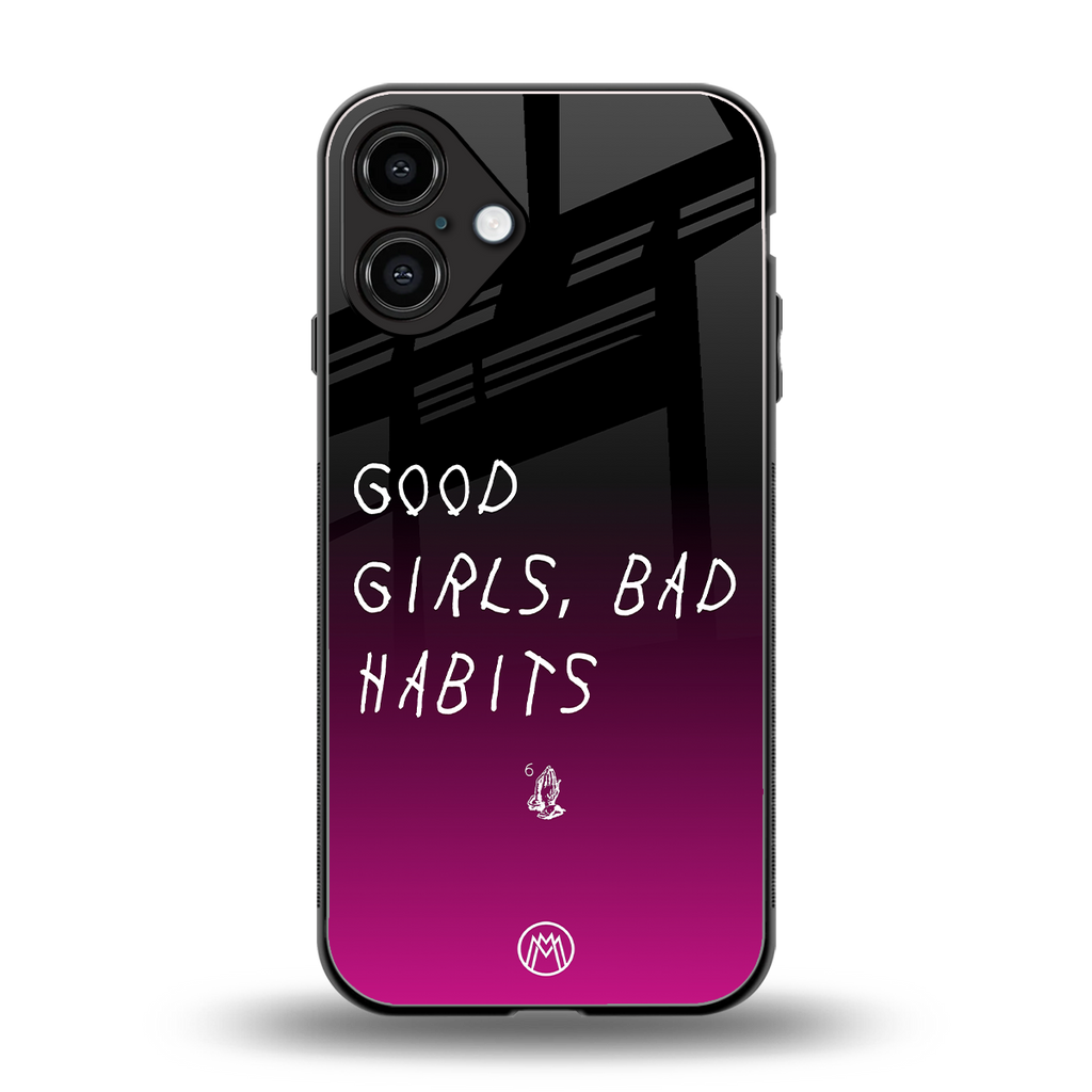 good girls bad habits back phone cover | glass case for iphone 16 plus
