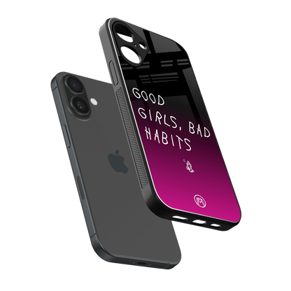 good girls bad habits back phone cover | glass case for iphone 16 plus