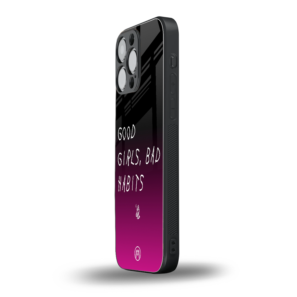 good girls bad habits back phone cover | glass case for iphone 16 pro max
