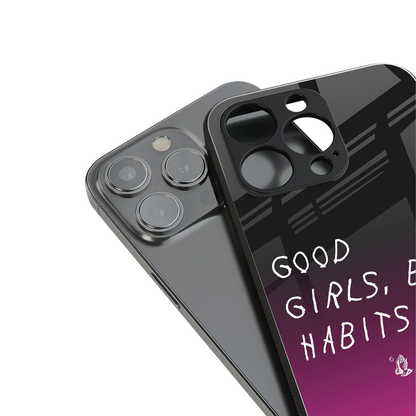 good girls bad habits back phone cover | glass case for iphone 15 pro