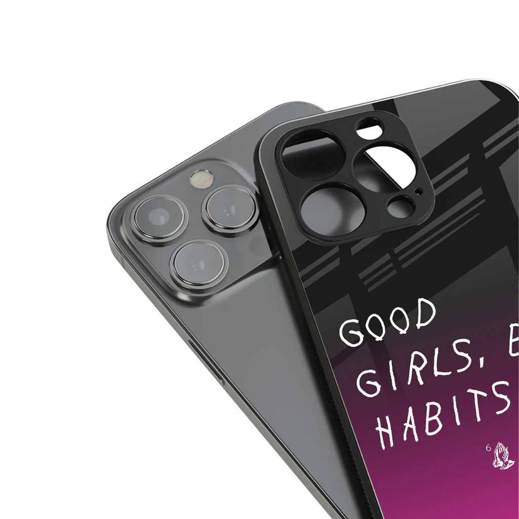 good girls bad habits back phone cover | glass case for iphone 14 pro max
