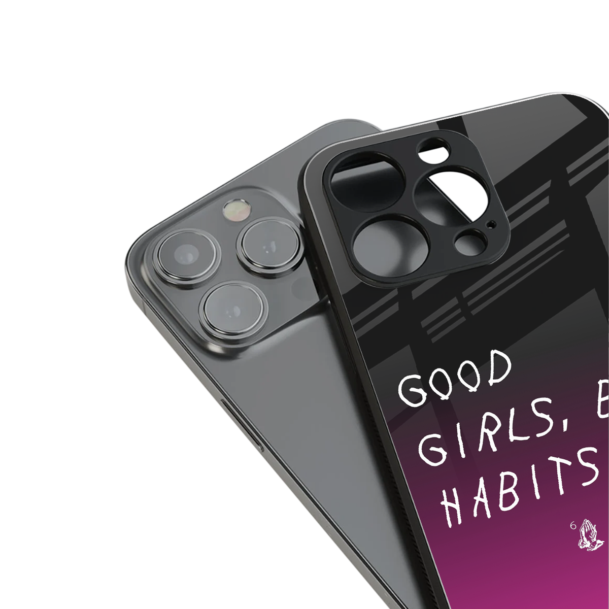 good girls bad habits back phone cover | glass case for iphone 15