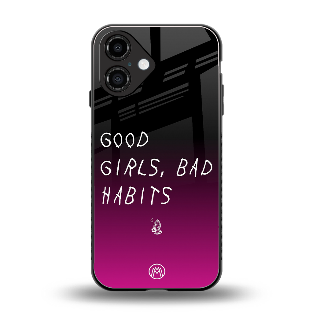 good girls bad habits back phone cover | glass case for iphone 16
